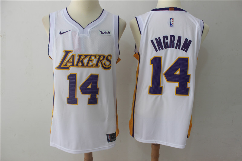 Men Los Angeles Lakers 14 Ingram White Game Nike NBA Jerseys